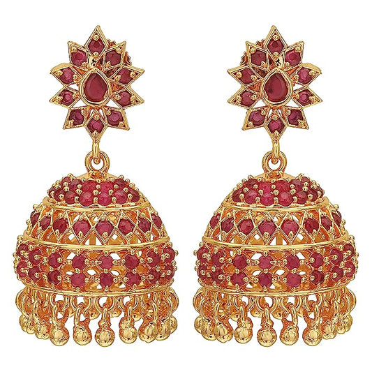 Brass One Gram Micro Gold Plated Traditional Jhumki