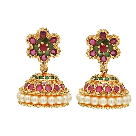One Gram Micro Gold Plated Traditional Handmade Pearl Jimikki