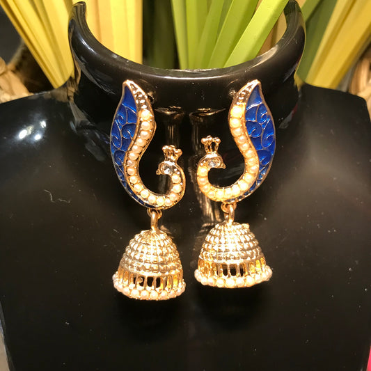 Indian peacock earring with jimikki