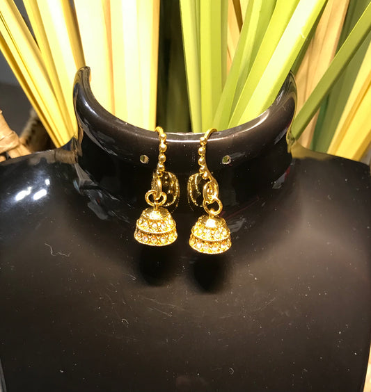 Brass 1 gram microgold plated small jimikki hoop earring