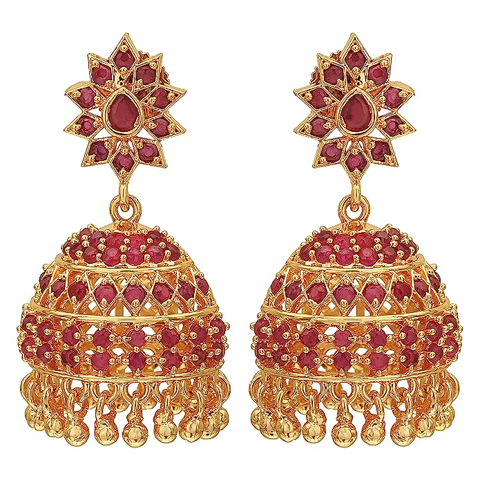 Brass One Gram Micro Gold Plated Traditional Jhumki