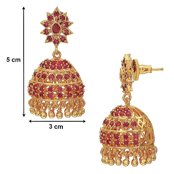 Brass One Gram Micro Gold Plated Traditional Jhumki