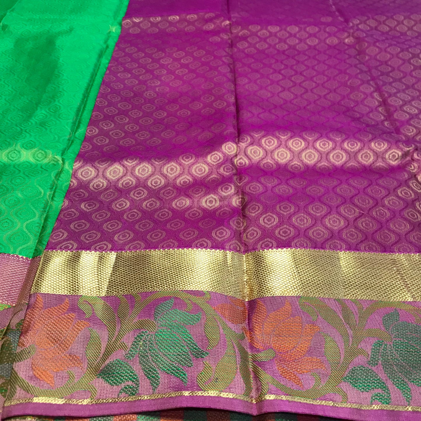 Green Kanchipuram pure silk soft silk saree