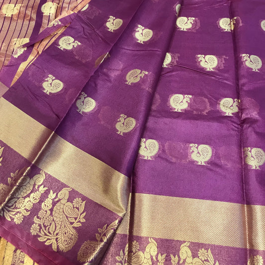 Purple art silk saree