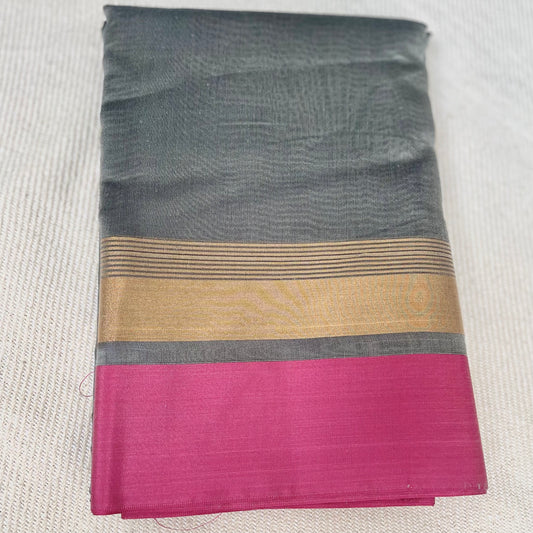 Silk Cotton Saree with Ganga Jamuna Border