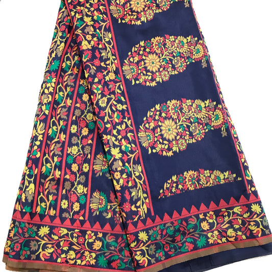 Women's Kalamkari Jacquard Cotton Saree With Blouse Piece