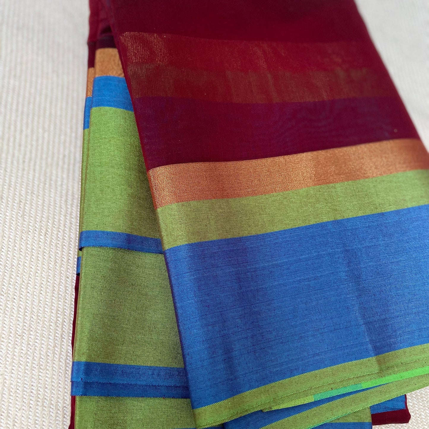 Silk Cotton Saree with Ganga Jamuna Border