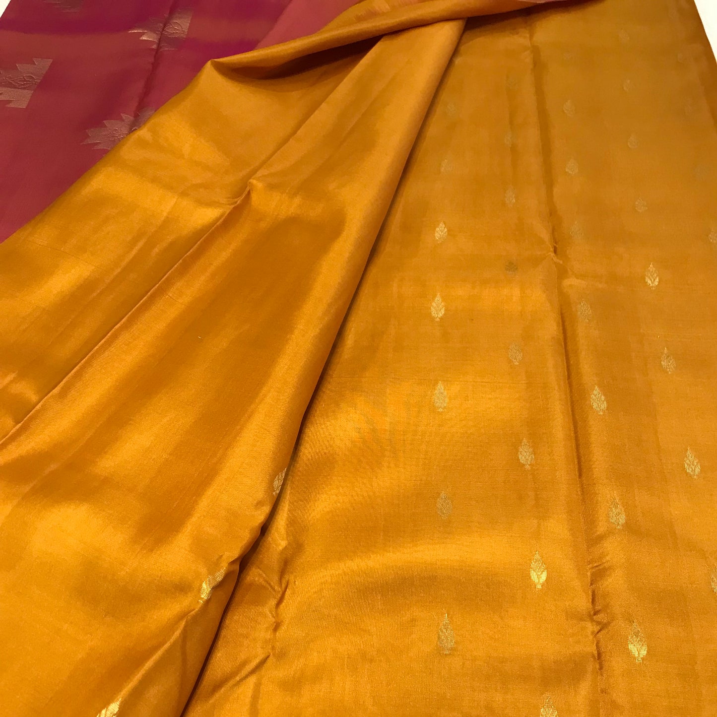 Mustard Kanchipuram pure silk saree