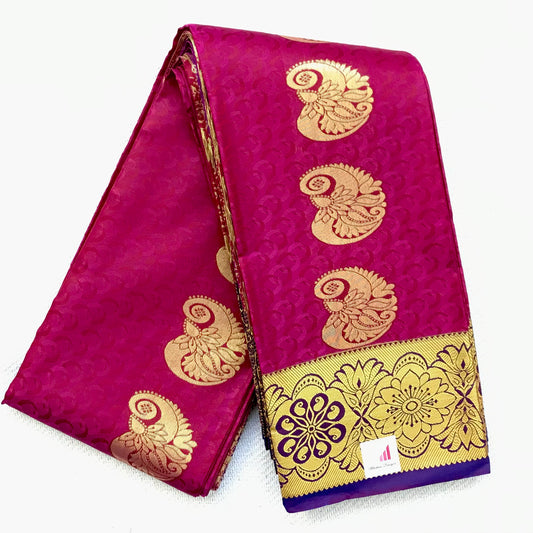 Handwoven Pink soft silk saree