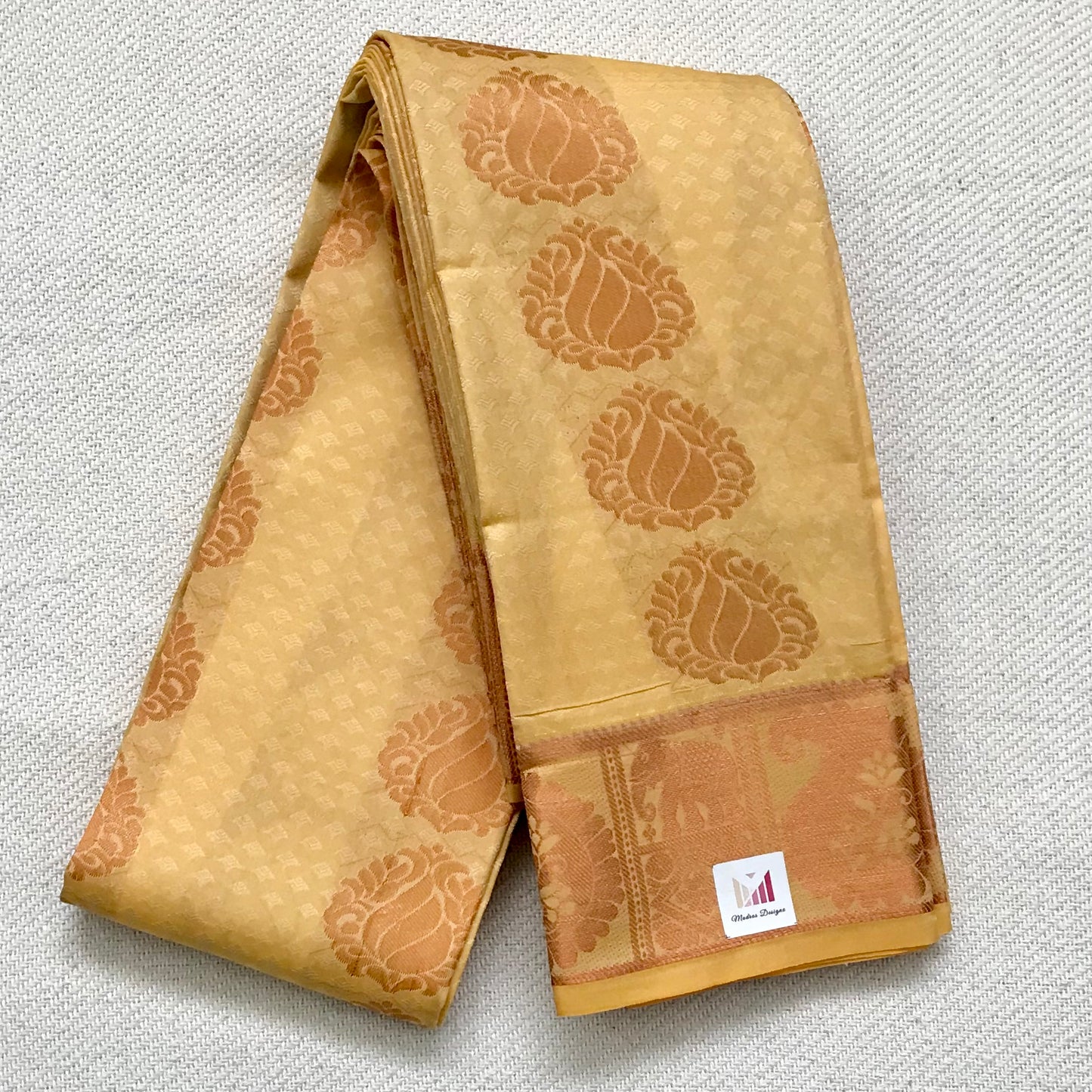 Beige Handwoven Soft Silk Saree