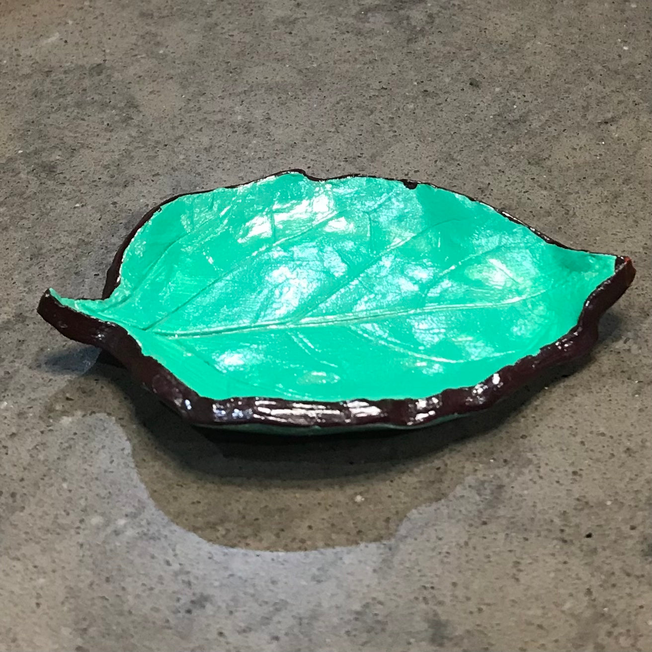 Handmade Air Dry Clay Leaf Shaped Trinket Dish