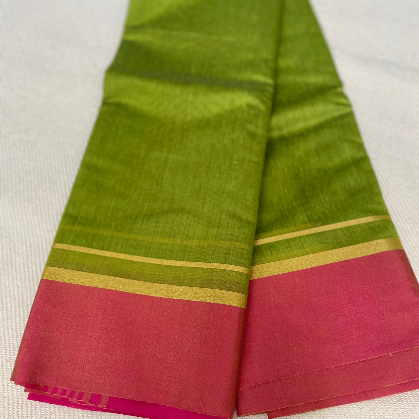 Silk Cotton Saree with Ganga Jamuna Border