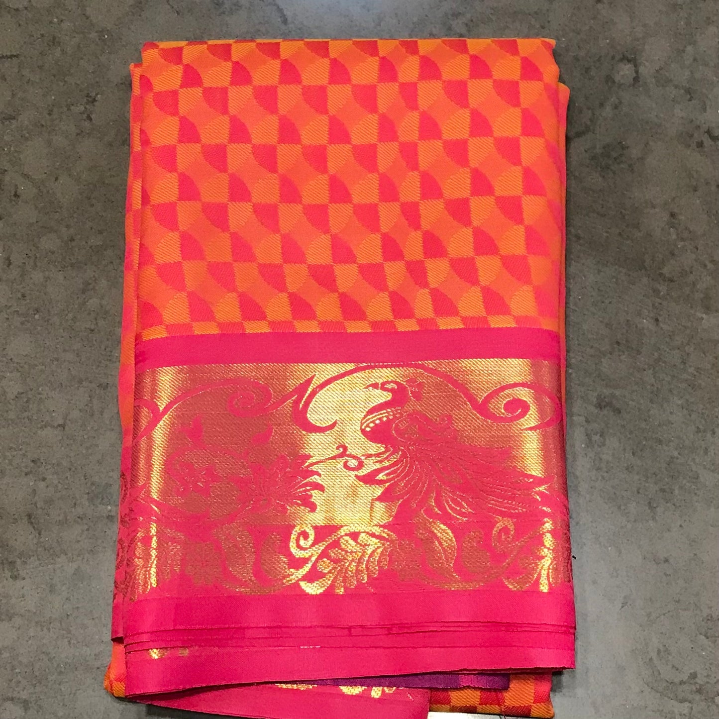 Orange Handwoven Soft Silk Saree