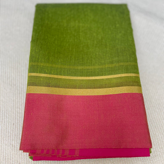 Silk Cotton Saree with Ganga Jamuna Border