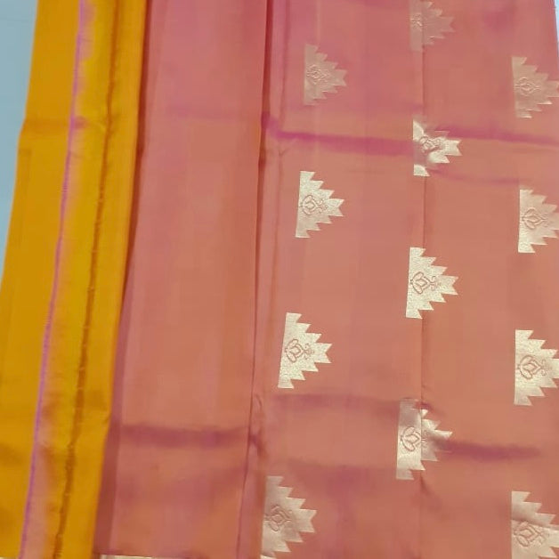 Mustard Kanchipuram pure silk saree