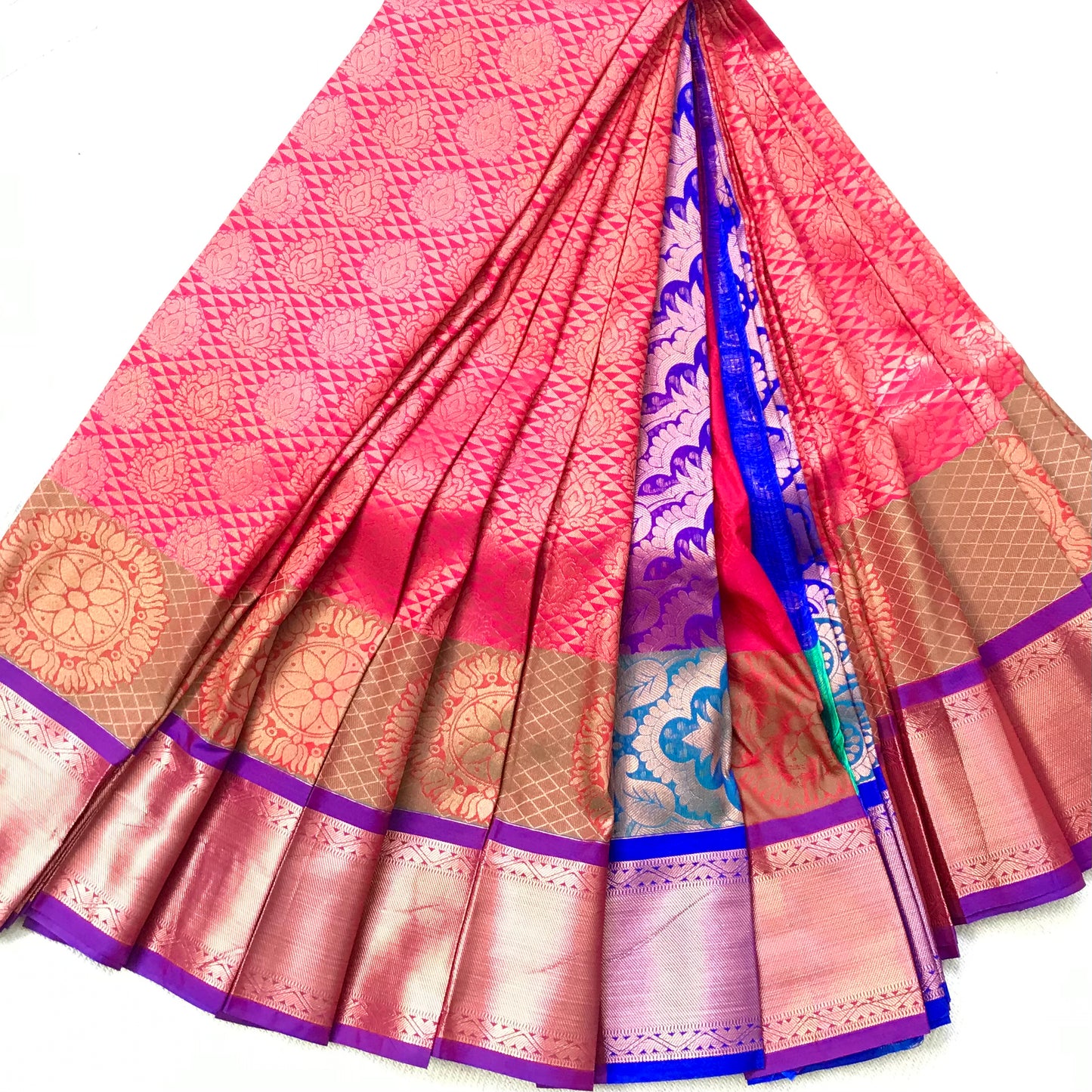 Kanchipuram Full Jari Silk Saree With Double Border