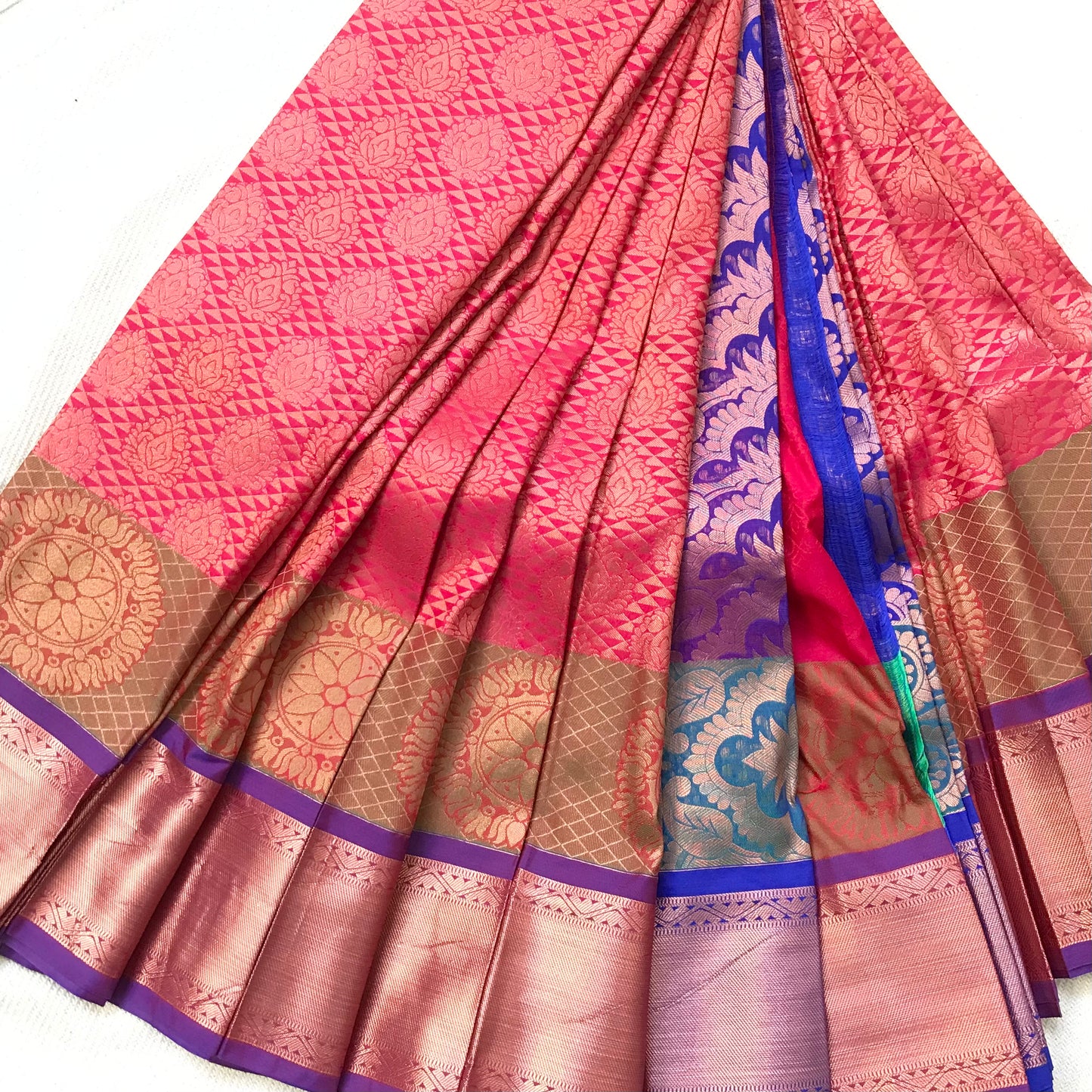 Kanchipuram Full Jari Silk Saree With Double Border