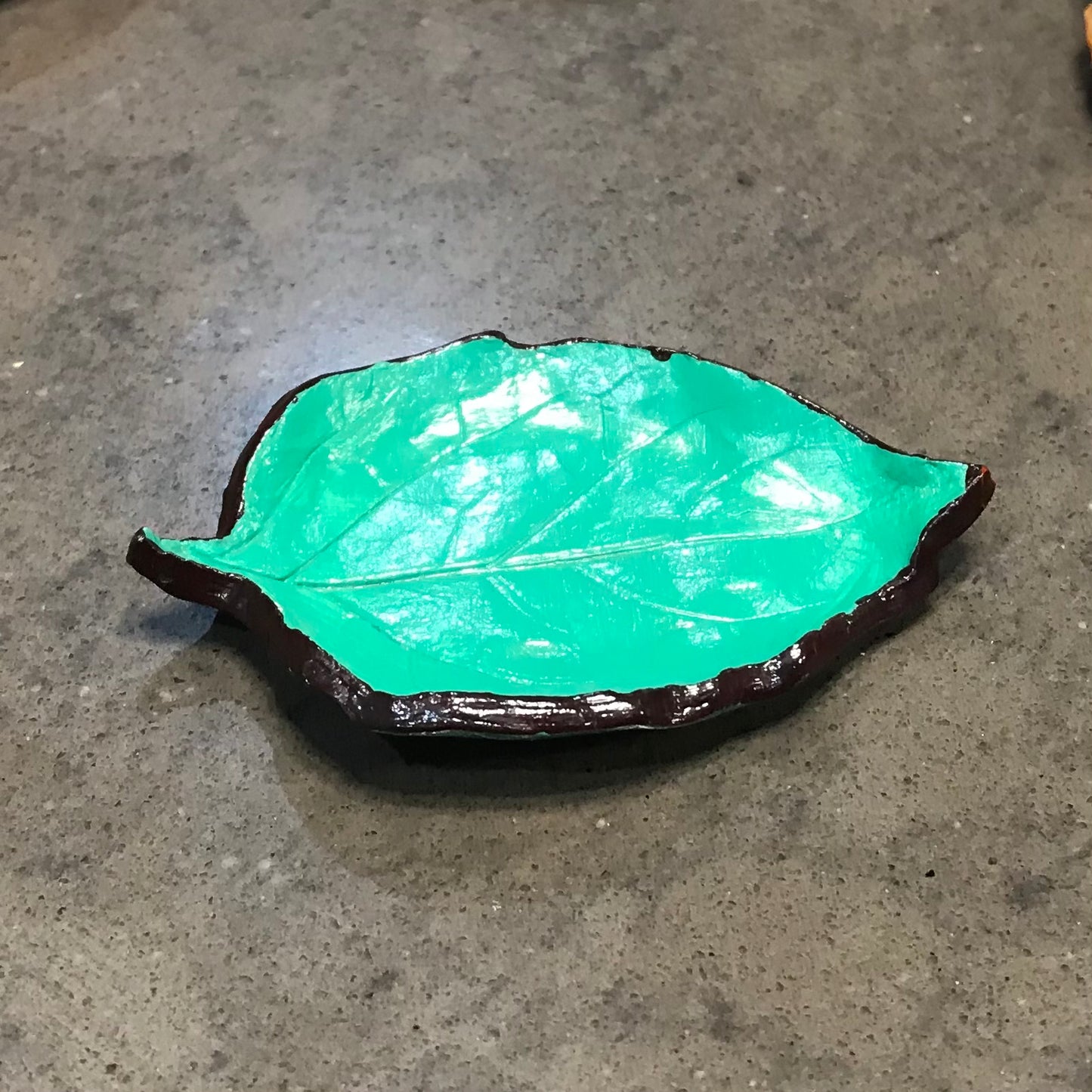 Handmade Air Dry Clay Leaf Shaped Trinket Dish