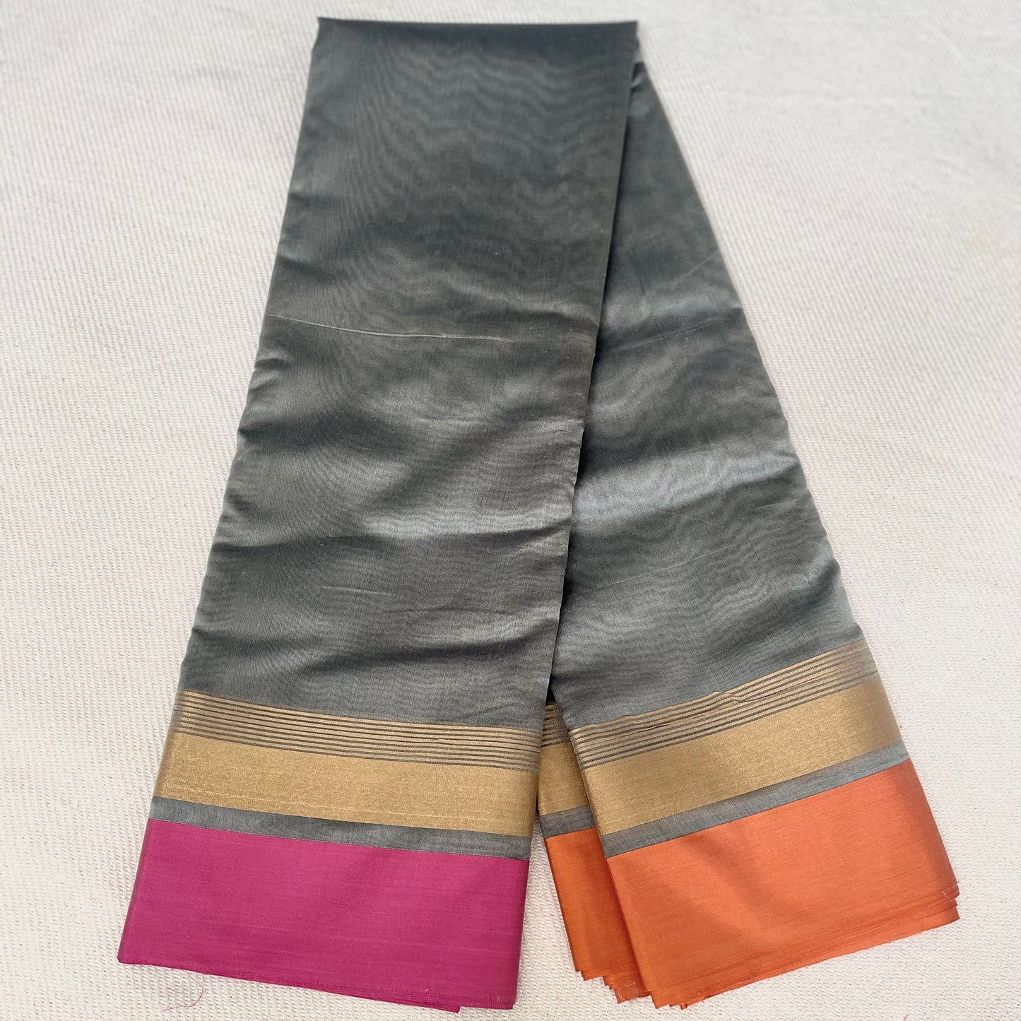 Silk Cotton Saree with Ganga Jamuna Border