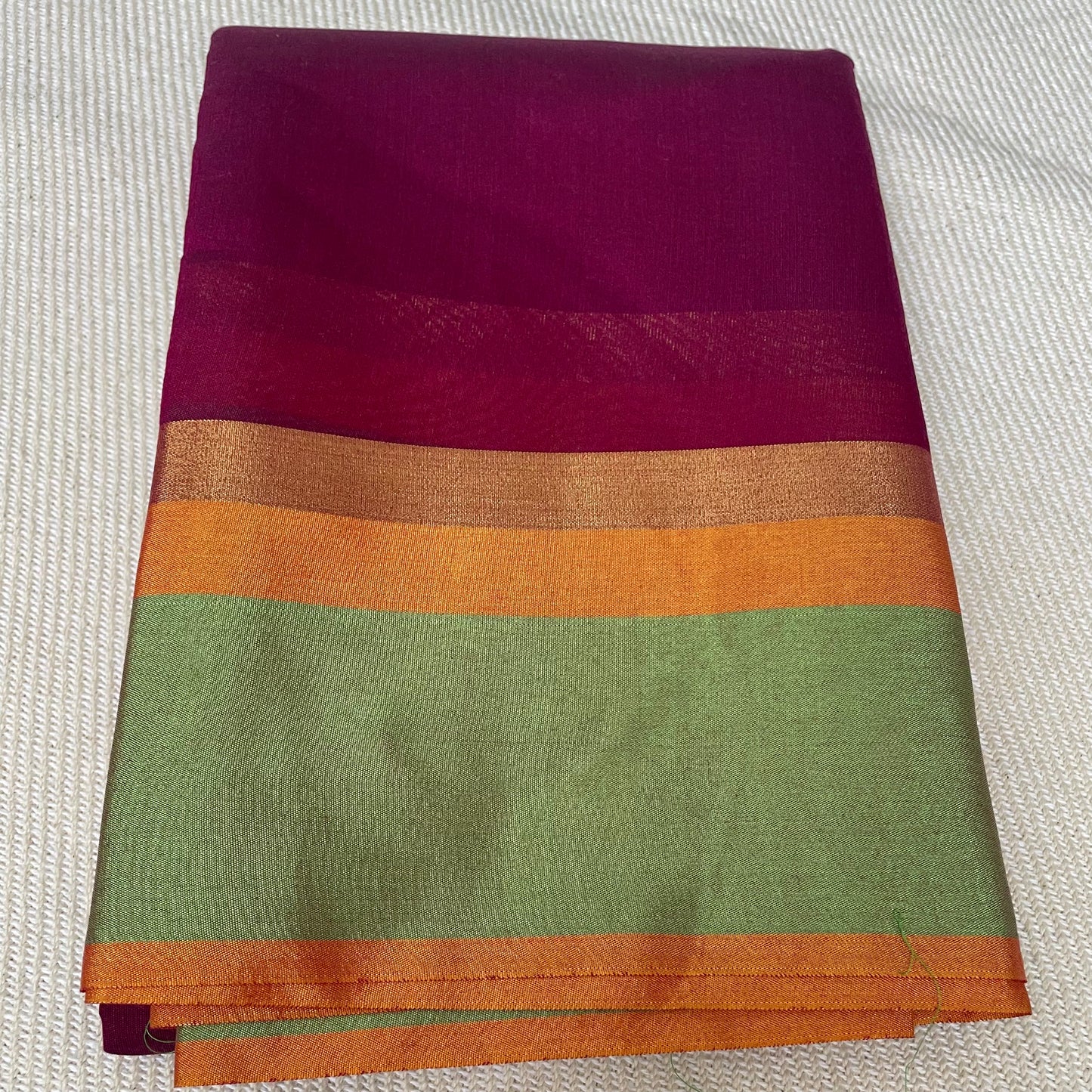 Silk Cotton Saree with Ganga Jamuna Border