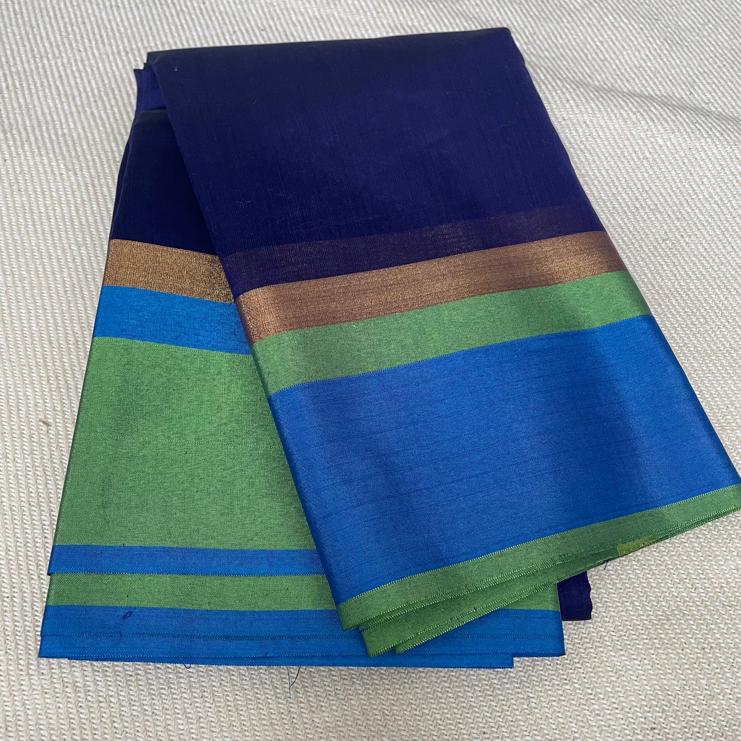 Silk Cotton Saree with Ganga Jamuna Border