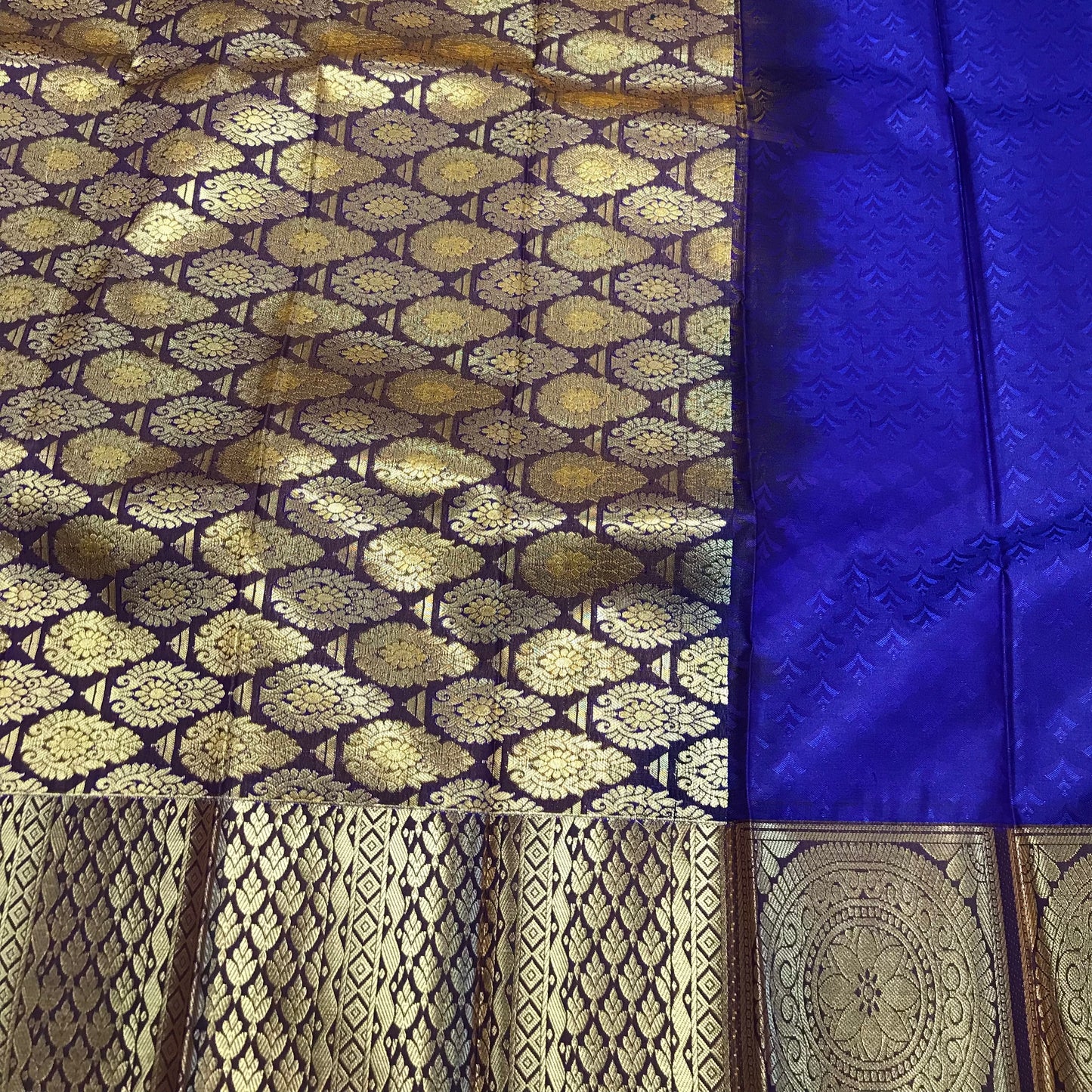 Blue Handwoven soft silk saree