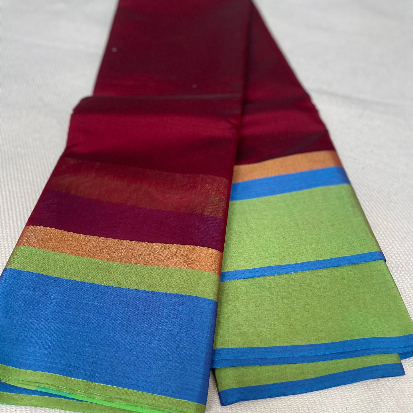 Silk Cotton Saree with Ganga Jamuna Border