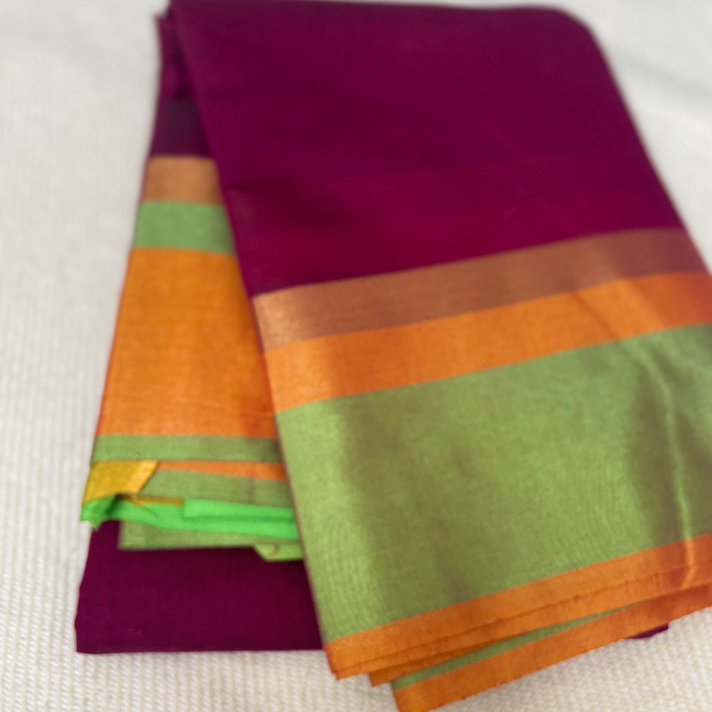 Silk Cotton Saree with Ganga Jamuna Border