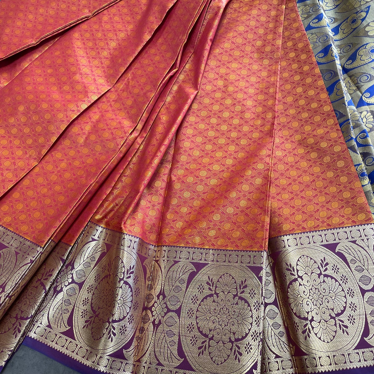 Orange Handwoven soft silk saree