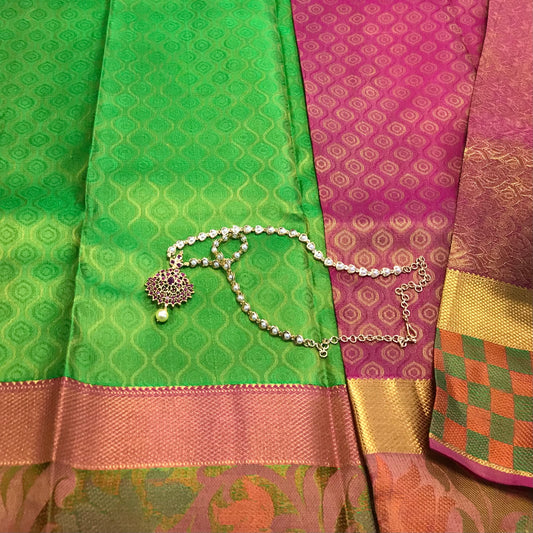 Green Kanchipuram pure silk soft silk saree