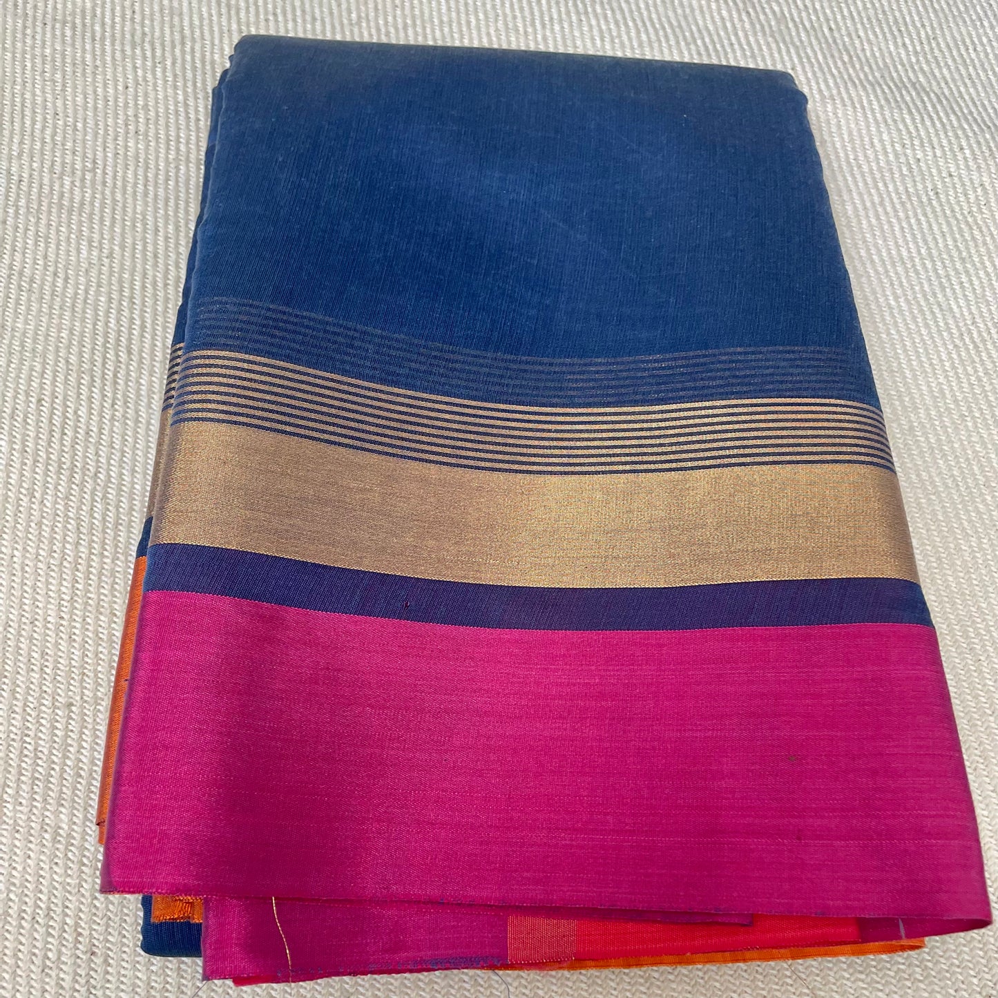 Silk Cotton Saree with Ganga Jamuna Border