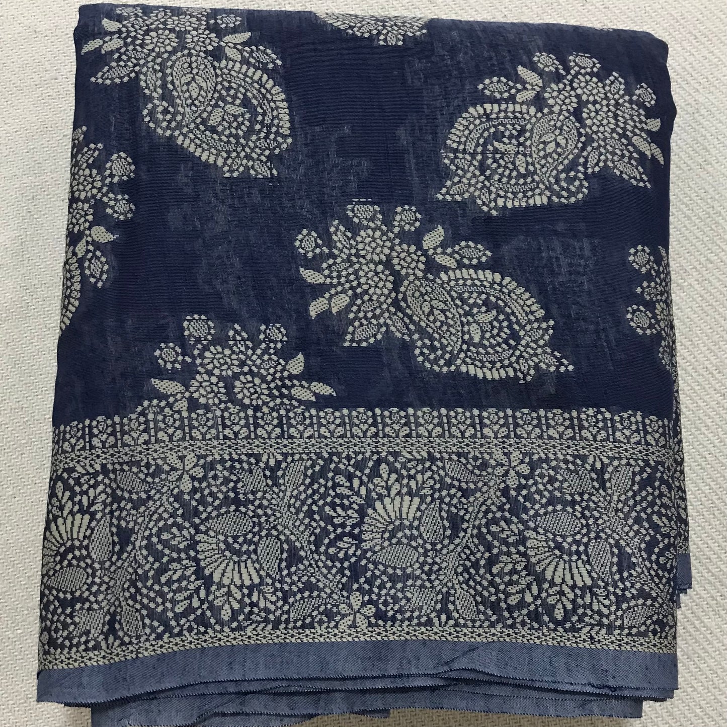 Chikankari Linen cotton Woven Saree