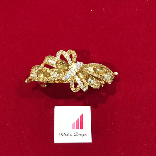 Sparkling Rhinestone Golden Hair clip