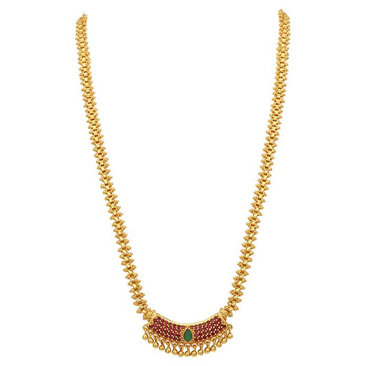 American Diamond Micro Gold Plated Pendant Chain Necklace