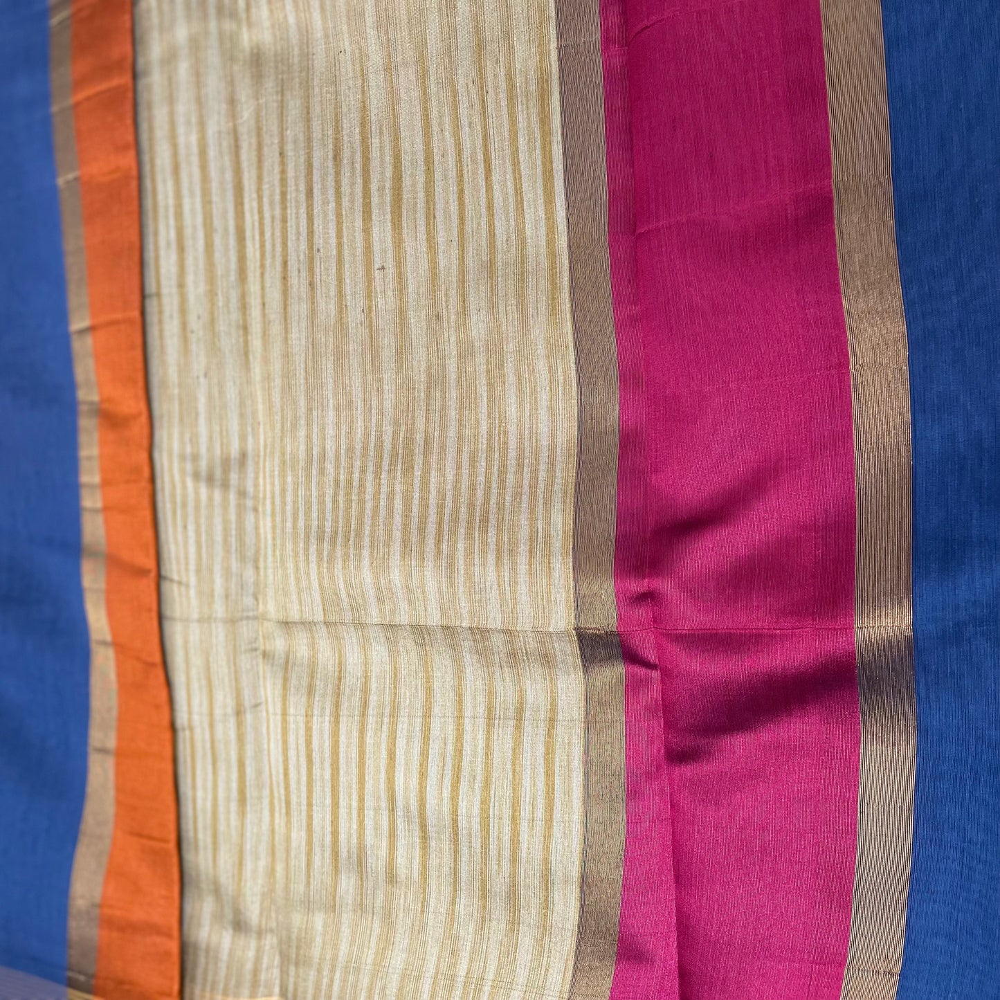 Silk Cotton Saree with Ganga Jamuna Border