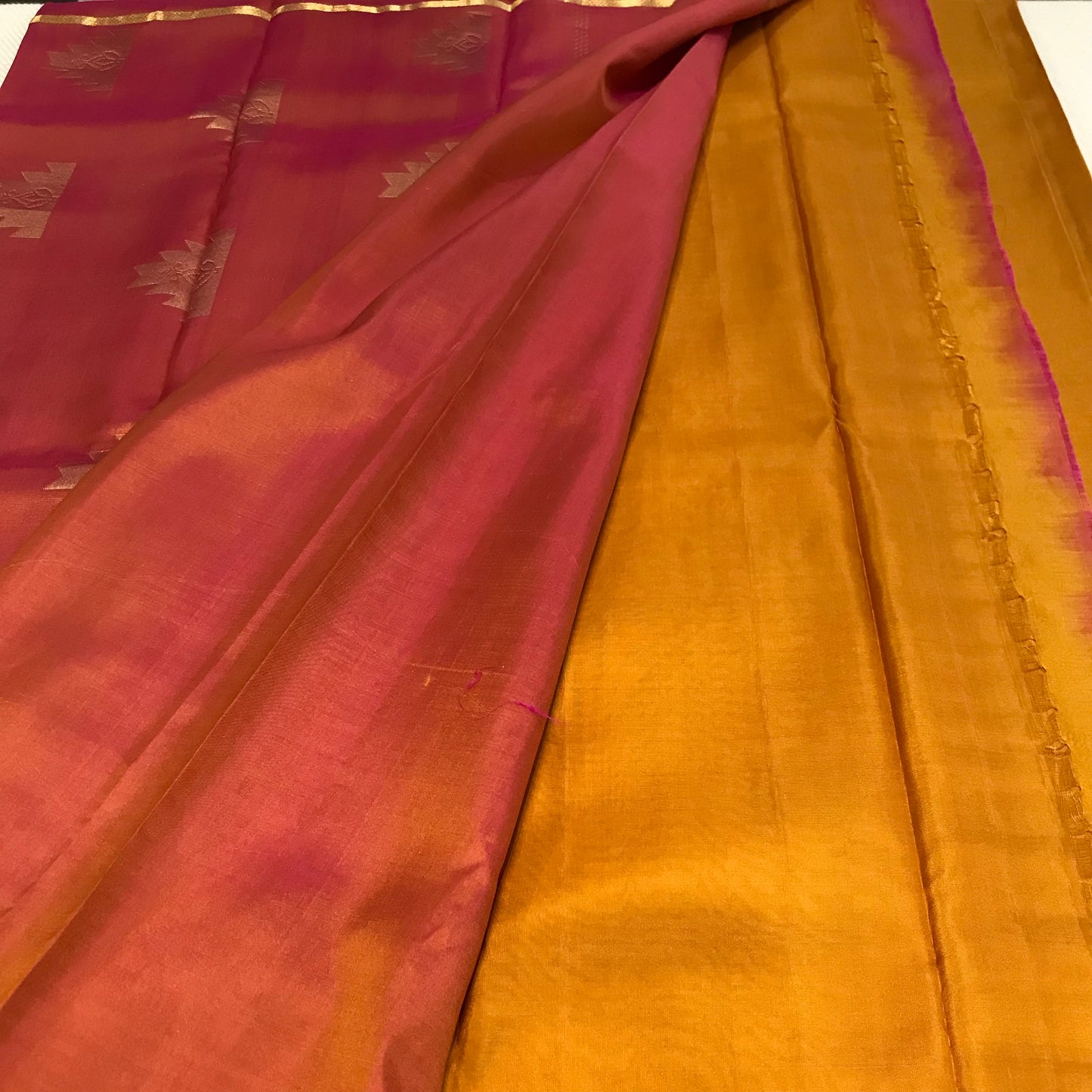 Mustard Kanchipuram pure silk saree