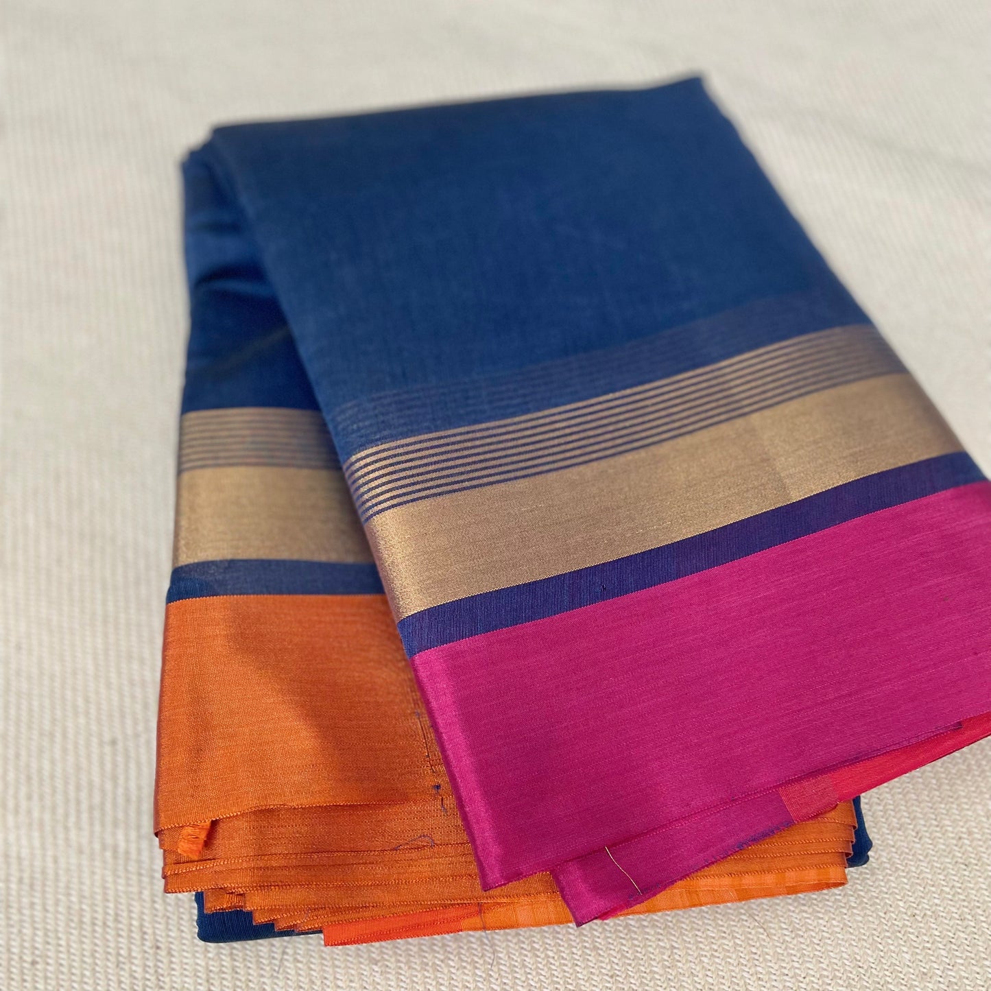 Silk Cotton Saree with Ganga Jamuna Border