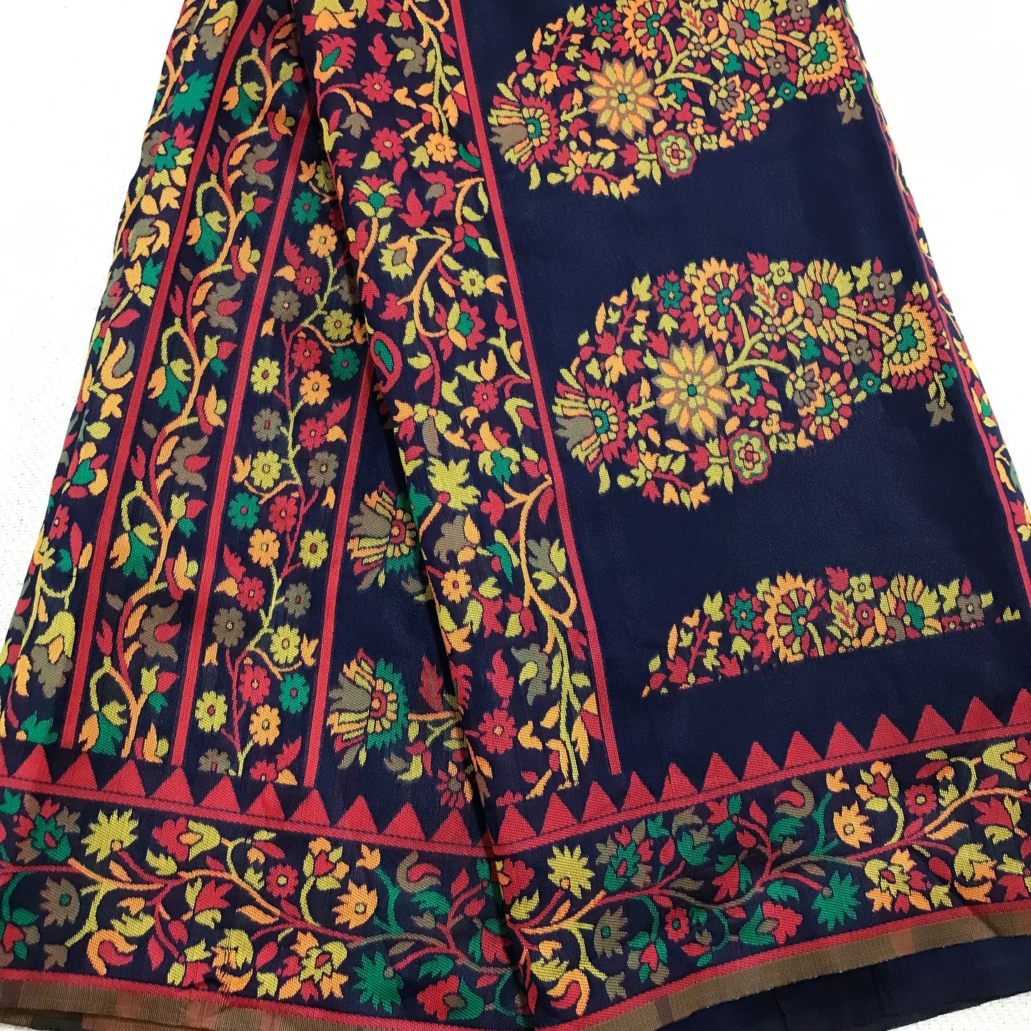 Women's Kalamkari Jacquard Cotton Saree With Blouse Piece