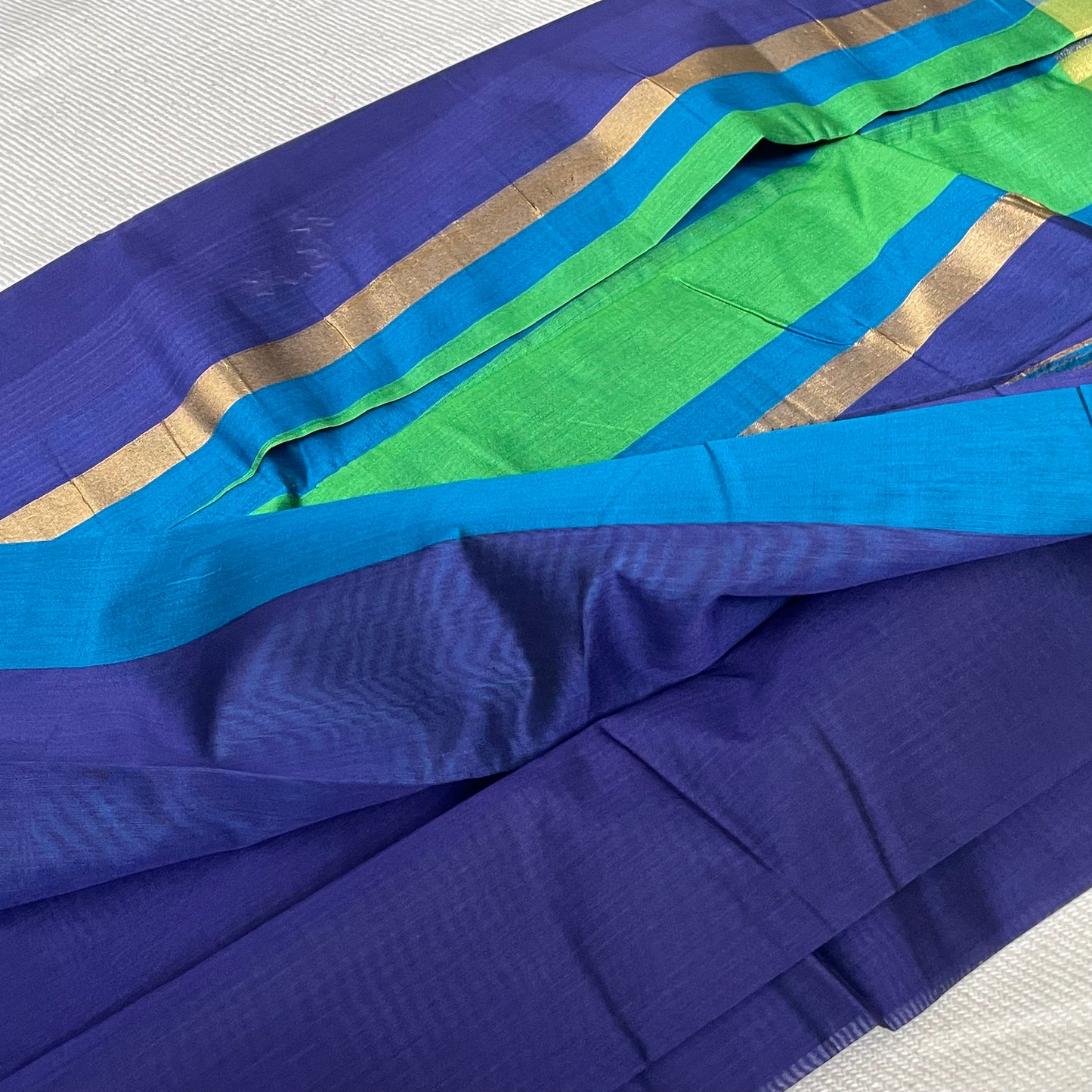 Silk Cotton Saree with Ganga Jamuna Border