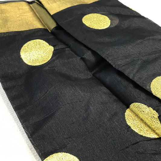 Cotton silk saree with gold jari border