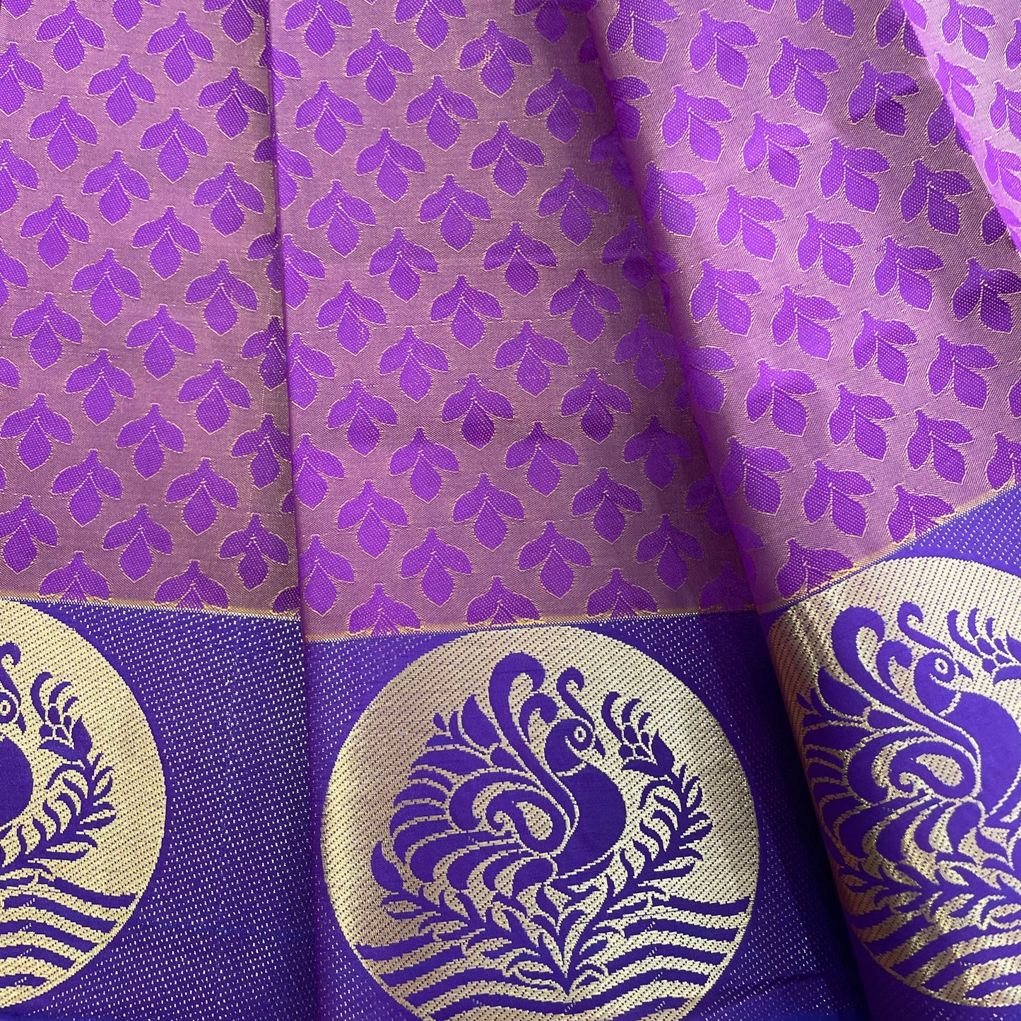 Purple Handwoven Soft silk saree