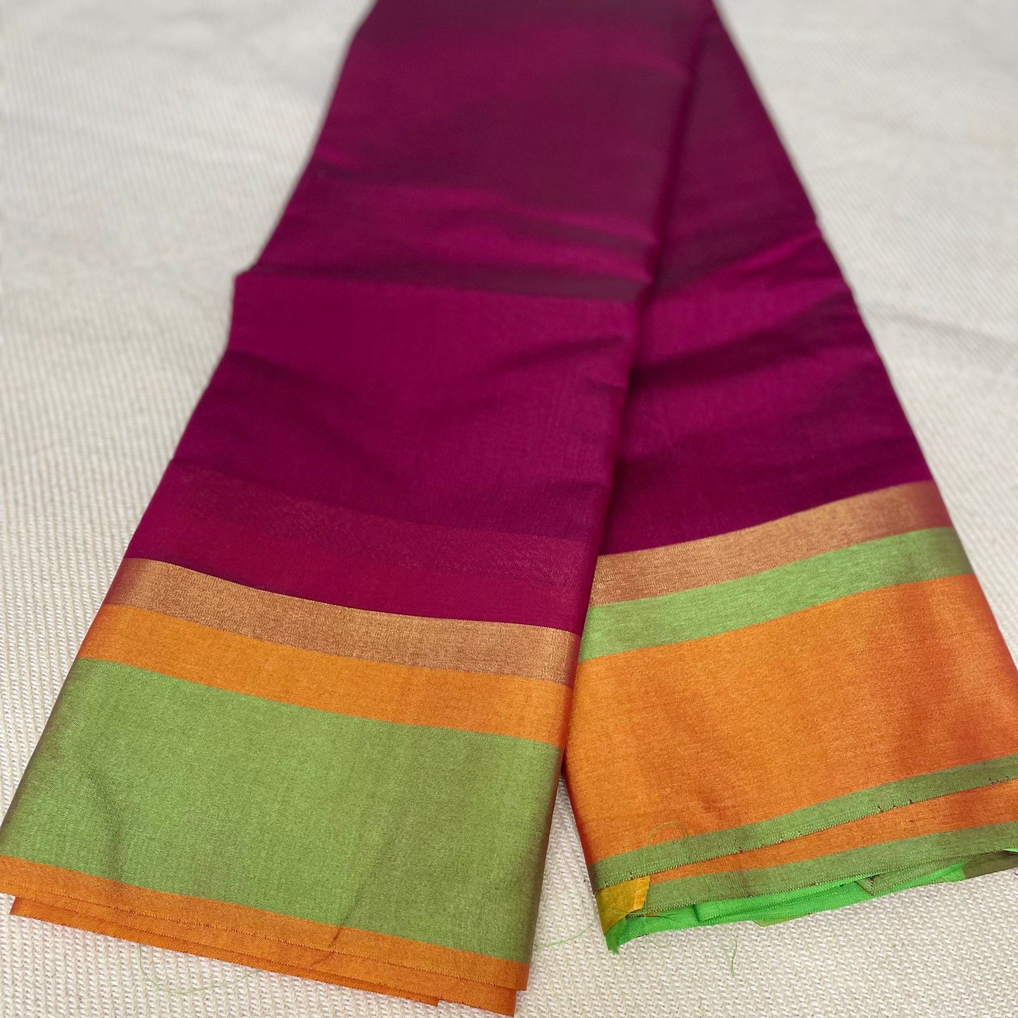 Silk Cotton Saree with Ganga Jamuna Border