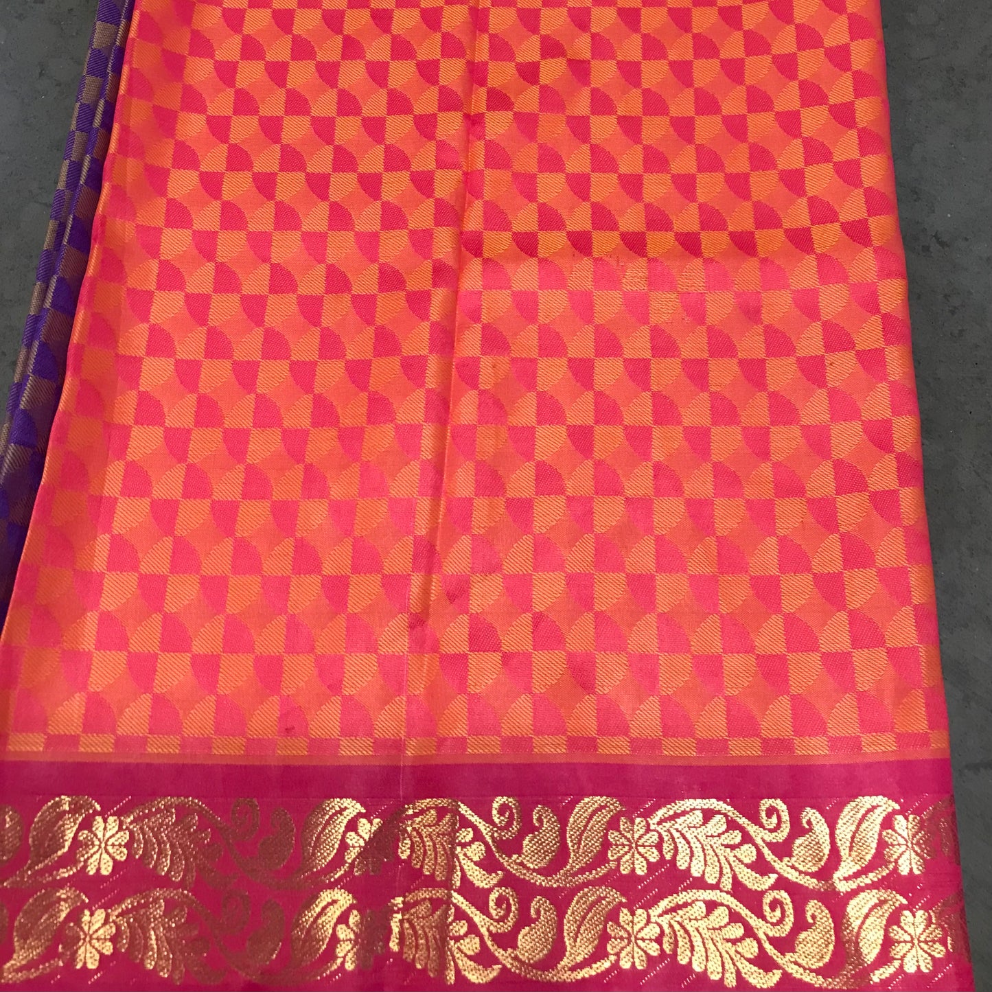 Orange Handwoven Soft Silk Saree