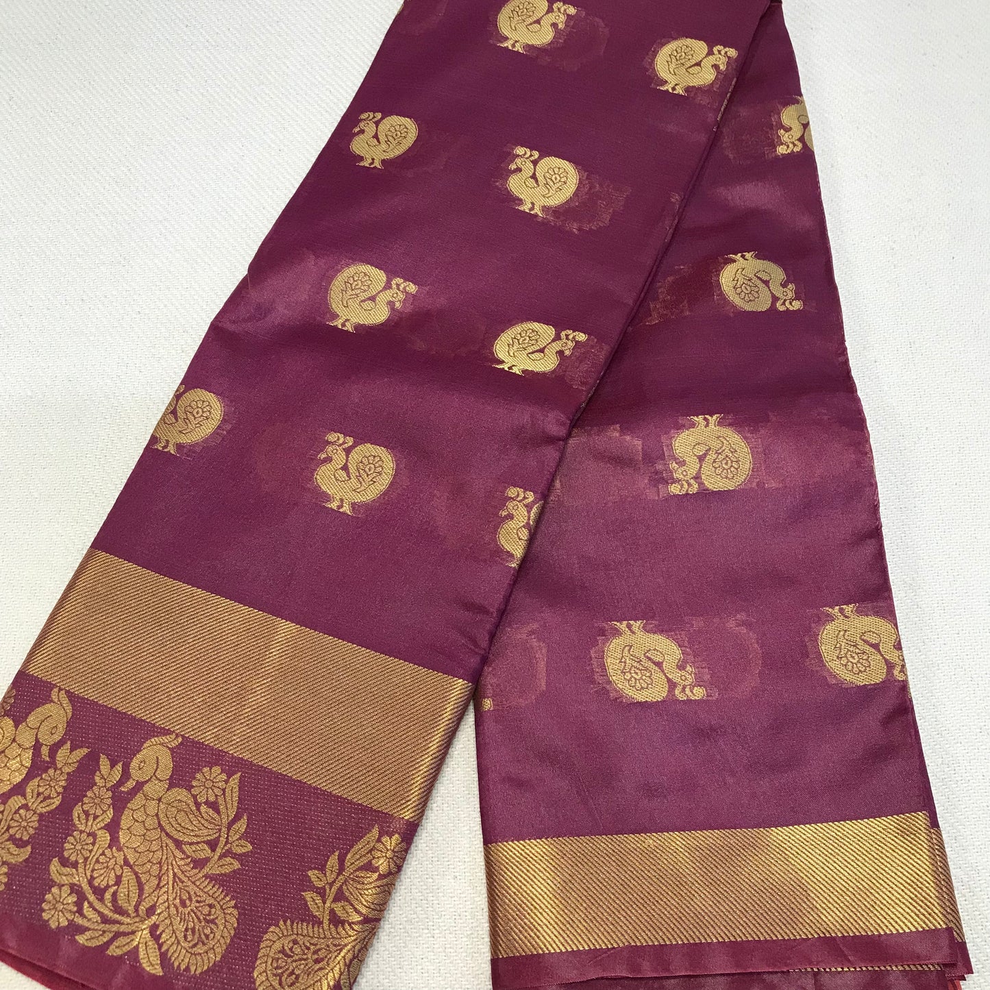 Purple art silk saree